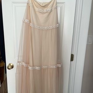 Custom made silk-mesh  double layered skirt